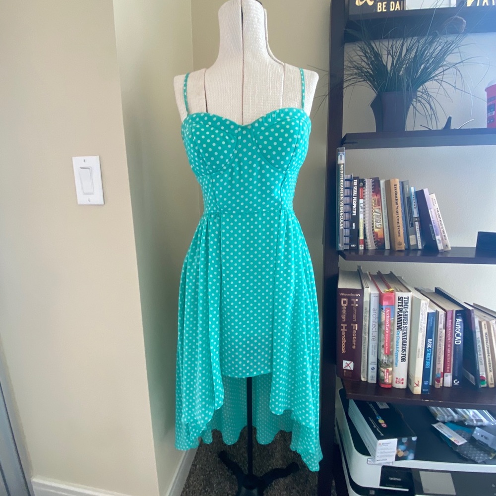 Polka dot high-low dress | Medium